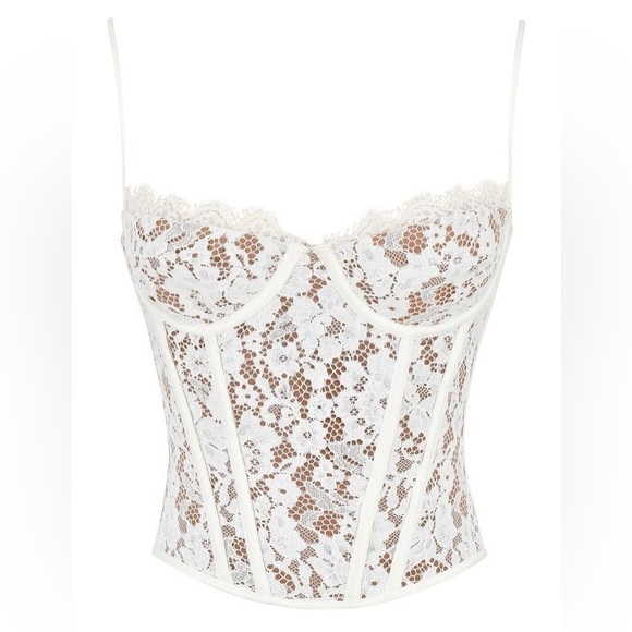 House of CB ‘Mila’ Ivory Lace underwired woven corset NWOT - Picture 5 of 10